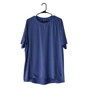 MONDETTA OUTDOOR PROJECT Mens Blue Heathered Short Sleeve‎ Athletic T Shirt
